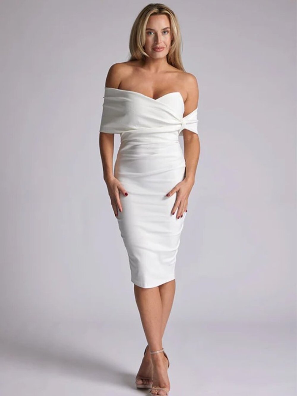 Vesper Ivory Wrap Dress Size 10 Stretchy Going Out